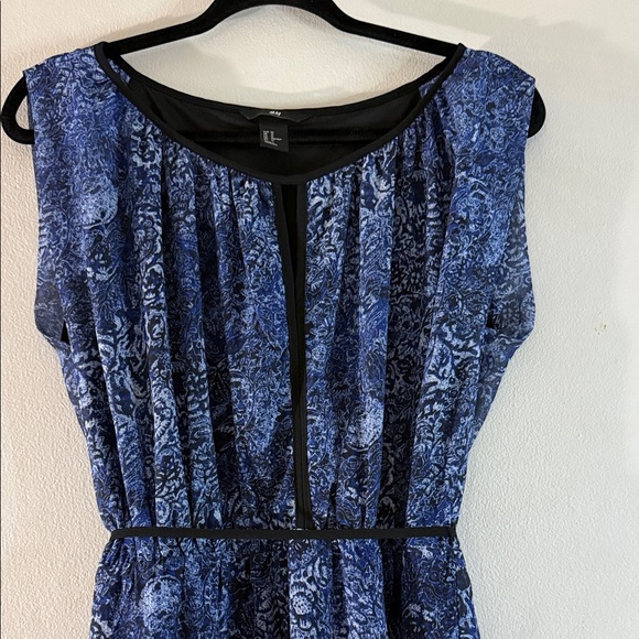 H&M Blue Abstract Print Sleeveless Midi Dress – Women’s Size 12 - Picture 3 of 8